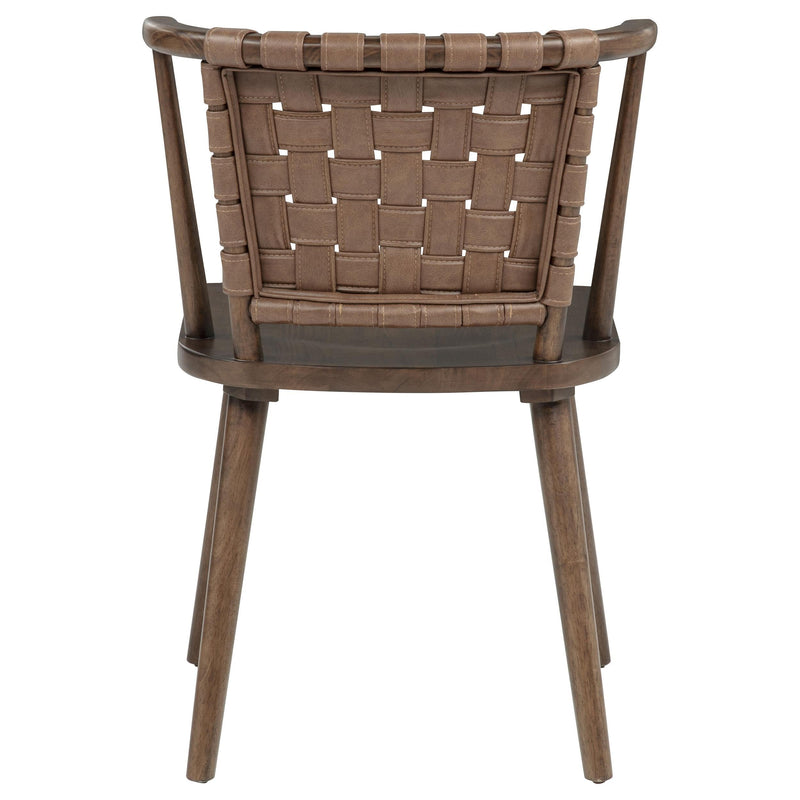 Tallis Woven Leatherette Back Dining Side Chair Brown (Set of 2) - 190242