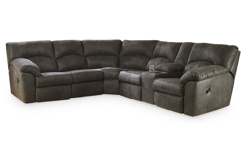 Tambo Pewter 2 - Piece Sectional with Recliner - Lara FurnitureReclining Sectional