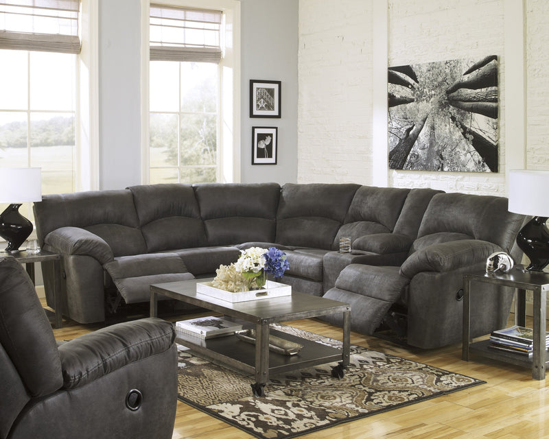 Tambo Pewter Reclining Sectional - Lara FurnitureSectional