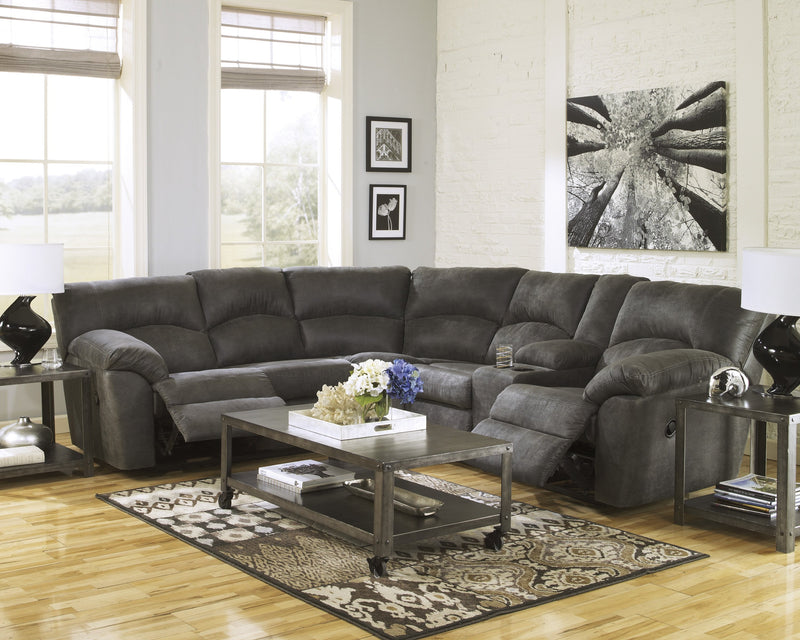 Tambo Pewter Reclining Sectional - Lara FurnitureSectional
