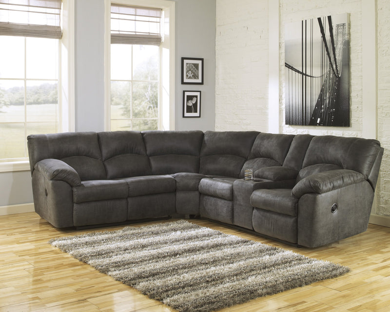 Tambo Pewter Reclining Sectional - Lara FurnitureSectional