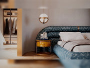 Tamzara Bedroom (Queen Frame With Headboard & Dresser With Mirror & Ottoman & 2 Nightstand) - 200-GAB-TAM-QB-SET
