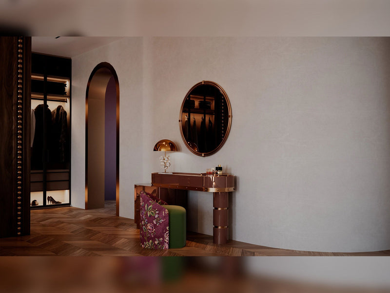 Tamzara Bedroom (Queen Frame With Headboard & Dresser With Mirror & Ottoman & 2 Nightstand) - 200-GAB-TAM-QB-SET