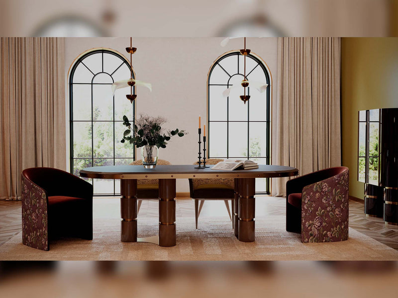 Tamzara Diningroom (Consol With Mirror & Dining Table & 2 Lux Dining Chair & 2 Dining Chair) - 200-GAB-TAM-DT-SET
