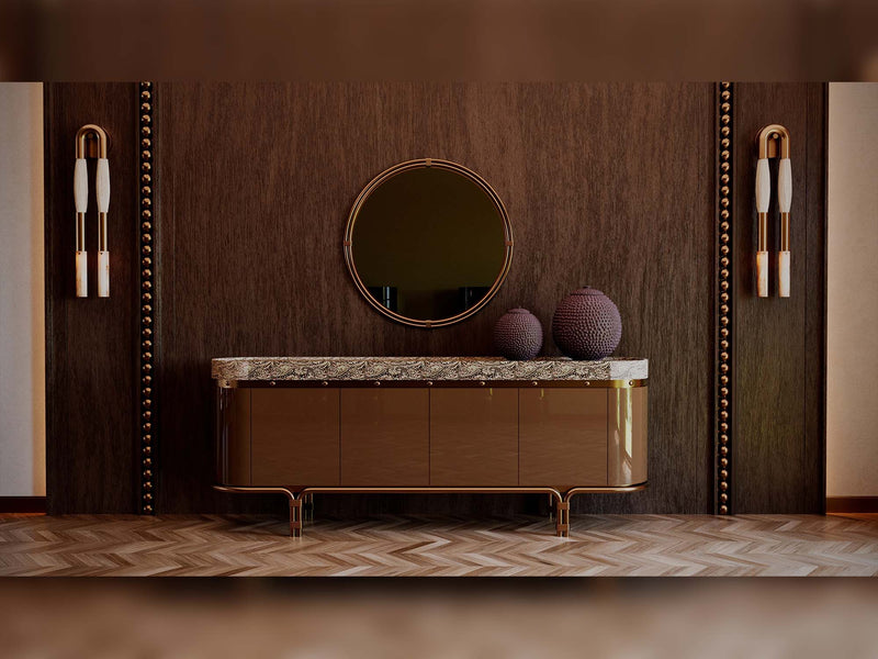 Tamzara Diningroom (Consol With Mirror & Dining Table & 2 Lux Dining Chair & 2 Dining Chair) - 200-GAB-TAM-DT-SET