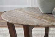 Tanidore Coffee Table with 1 End Table in Warm Brown - PKG020847