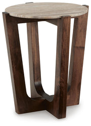 Tanidore Coffee Table with 2 End Tables in Warm Brown - PKG020848