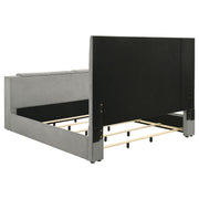 Tara 61-inch Upholstered Eastern King Panel TV Bed Grey - 315994KE
