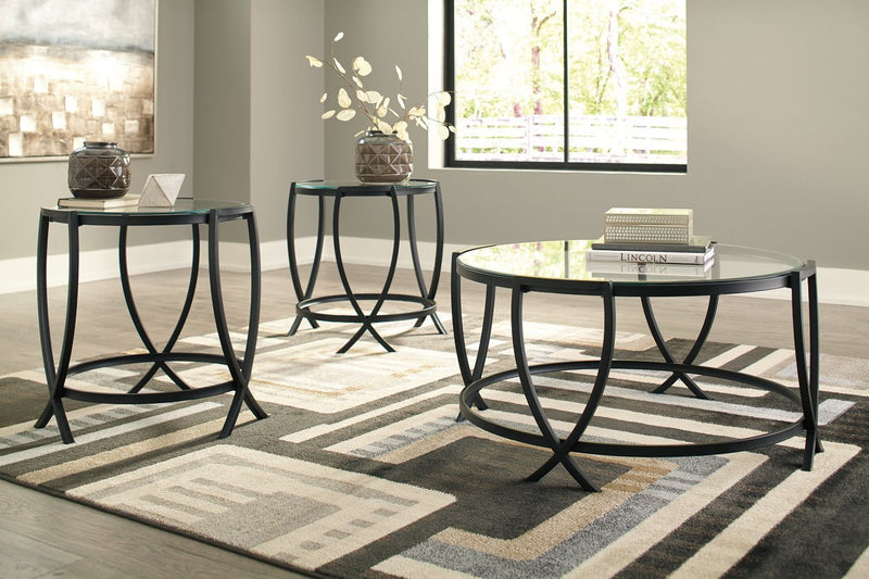 Tarrin Black Table (Set of 3) - Lara FurnitureOccasional Table Set