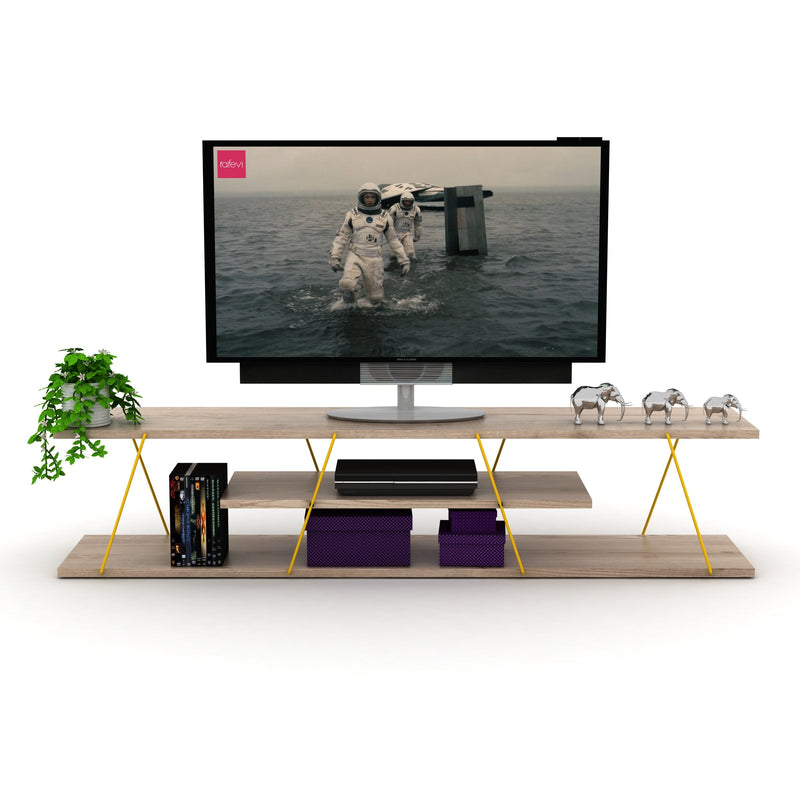 Tars Tv Stand in Oak-Yellow - 720-TAR-TV-RF160121