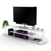 Tars Tv Stand in White-Chrome - 720-TAR-TV-RF160100