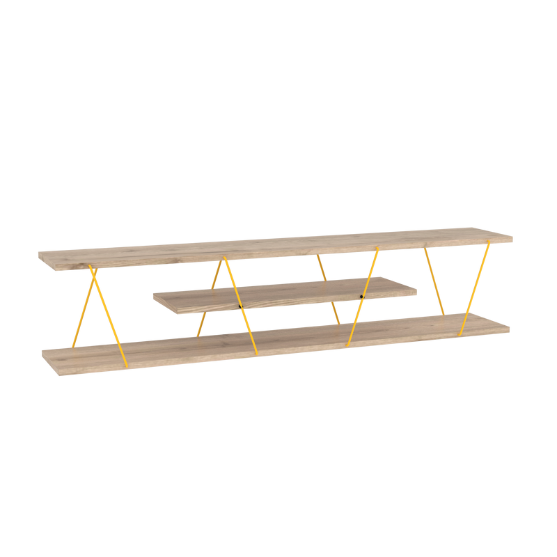 Tars Tv Stand in White-Yellow - 720-TAR-TV-RF160104