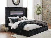 Tayleena Black Queen Upholstered Bed with Fireplace and Wireless Audio - PCB620B1