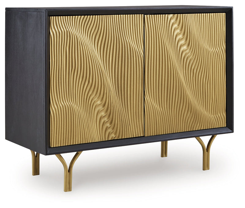 Tayner Black/Gold Finish Accent Cabinet - A4000654
