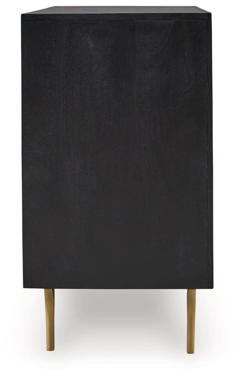 Tayner Black/Gold Finish Accent Cabinet - A4000654