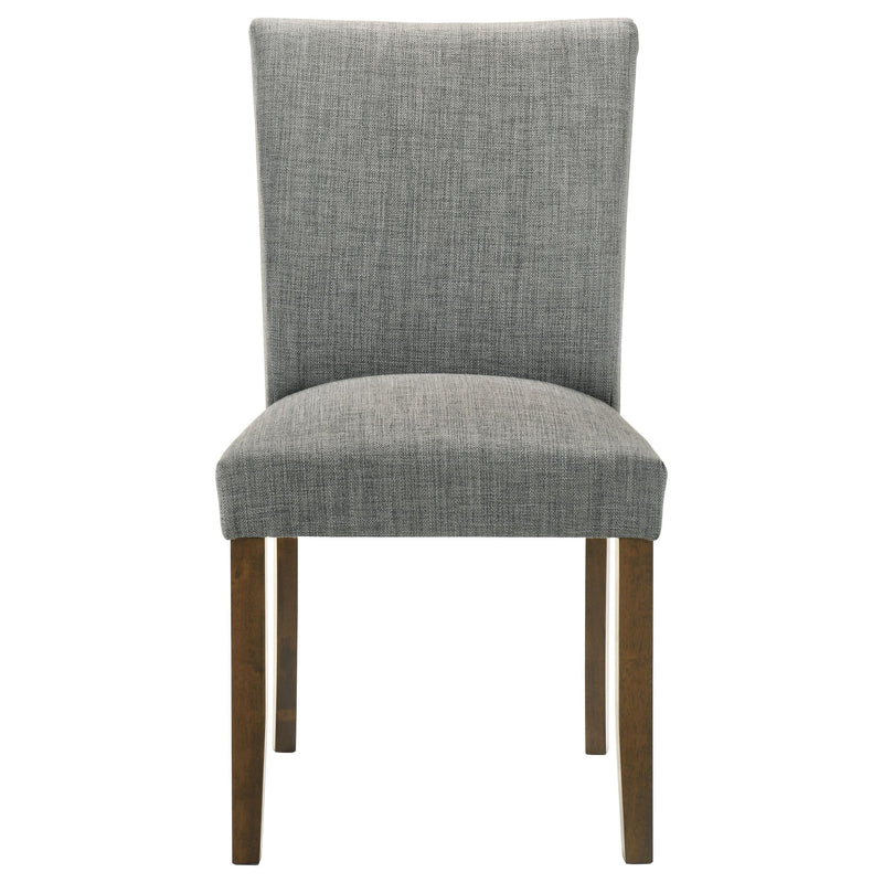 Paxton 5-Piece Round Glass Top Dining Set with Grey Parsons Chairs - 122180-S5GRY