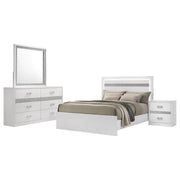 Viana 4-Piece Touch-Control LED Eastern King Bedroom Set White High Gloss - 225211KE-S4