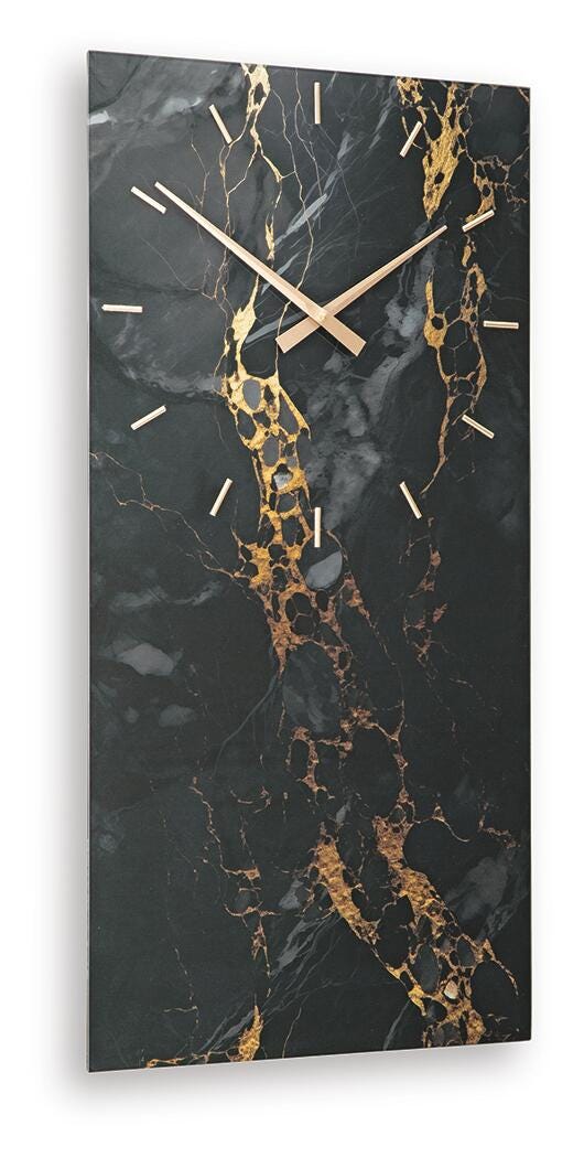 Teague Black/Gold Finish Wall Clock - A8010430