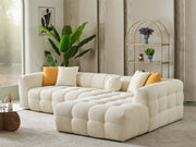 Teddy Sectional Sofa Cream in Cream - 105-TED-IST01-3L