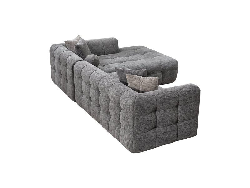 Teddy Sectional Sofa Grey in Grey - 105-TED-IST08-3L