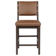Tegan Faux Leather Upholstered Counter Height Chair Cognac (Set of 2) - 107079