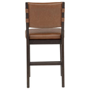 Tegan Faux Leather Upholstered Counter Height Chair Cognac (Set of 2) - 107079