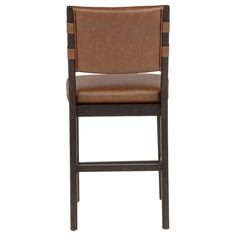 Tegan Faux Leather Upholstered Counter Height Chair Cognac (Set of 2) - 107079