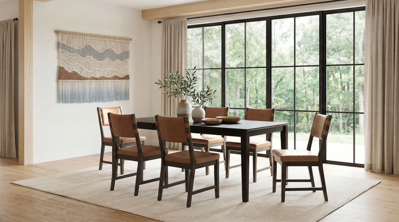 Tegan Faux Leather Upholstered Dining Side Chair Cognac (Set of 2) - 107072