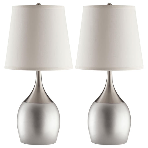 Tenya 24-inch Empire Shade Urn Table Lamp Silver (Set of 2) - 901471