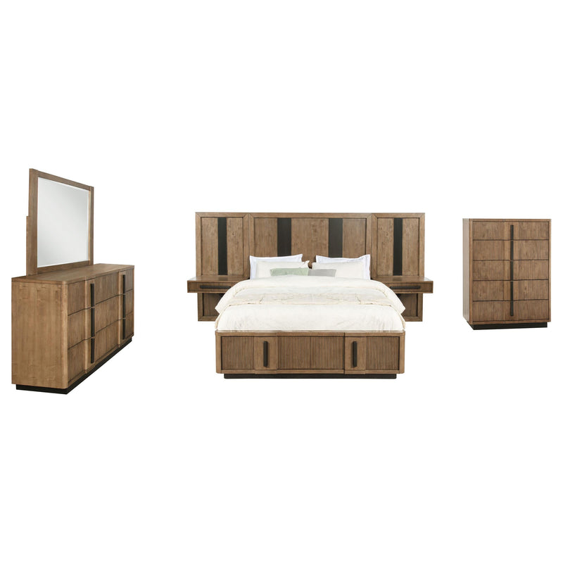 Terrace 6-piece Eastern King Panel Bedroom Set Ash Brown - 224900KE-S6P