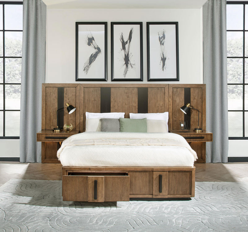 Terrace Eastern King Wall Panel Storage Bed Ash Brown - 224900KE-S3P