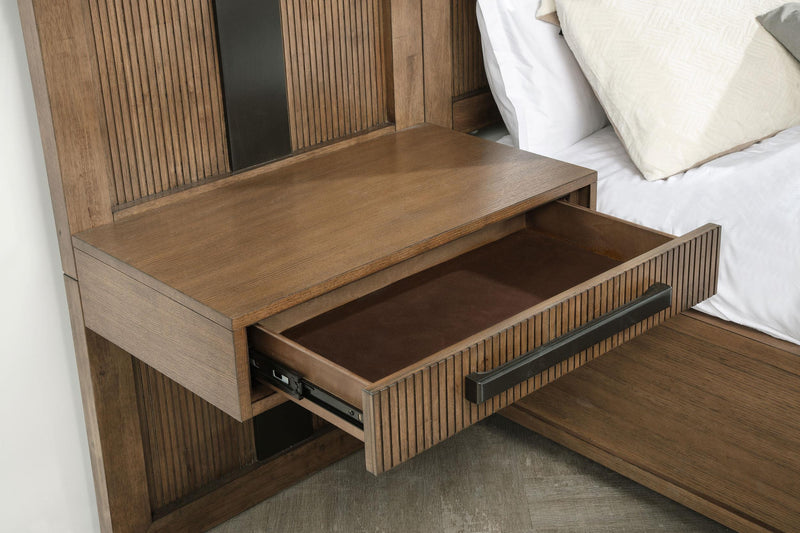 Terrace Eastern King Wall Panel Storage Bed Ash Brown - 224900KE-S3P