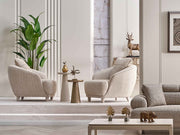 Tetra San 4-pieces (2 Sofa & 2 Chair) Livingroom in Brown - Cream - 200-SAN-TET-BRO-CRE-3311