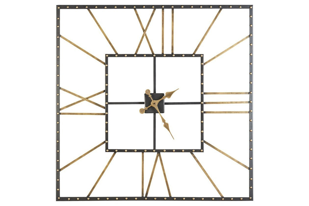 Thames Black/Gold Finish Wall Clock - Gate FurnitureOther Products
