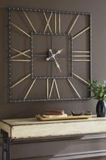Thames Black/Gold Finish Wall Clock - Gate FurnitureOther Products