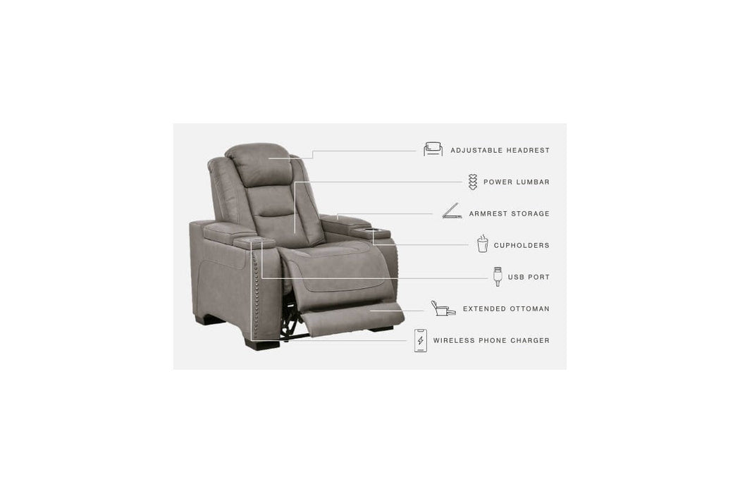 The Man - Den Gray Power Recliner - Gate FurniturePower Recliner