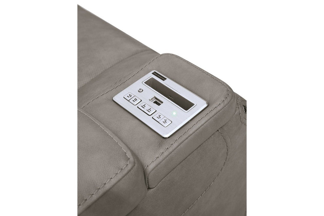 The Man - Den Gray Power Reclining Loveseat with Console - Gate FurniturePower Reclining Loveseat