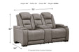The Man - Den Gray Power Reclining Loveseat with Console - Gate FurniturePower Reclining Loveseat
