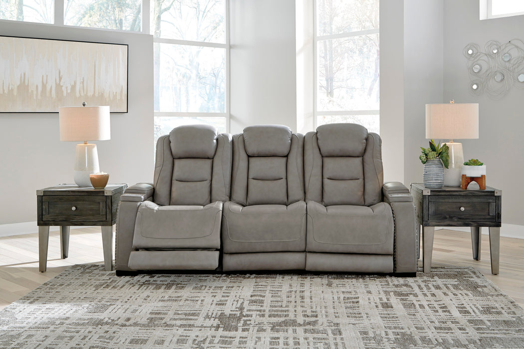 The Man - Den Gray Power Reclining Sofa - Gate FurniturePower Reclining Sofa