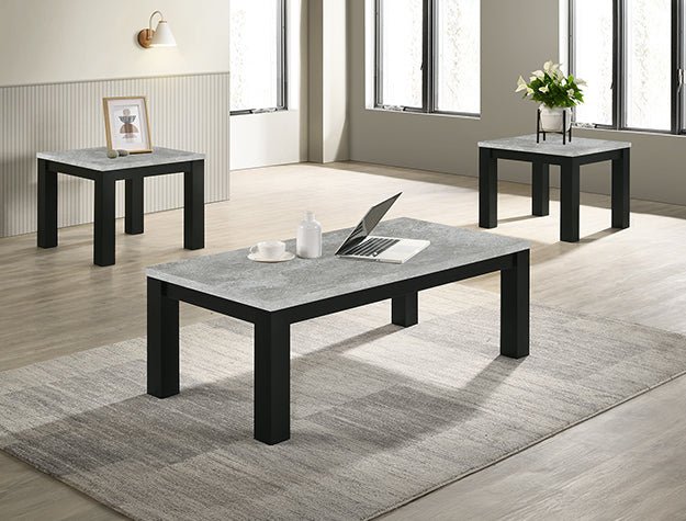 Theo 3Pk Cocktail Set - Concrete - Lara FurnitureCoffee Table