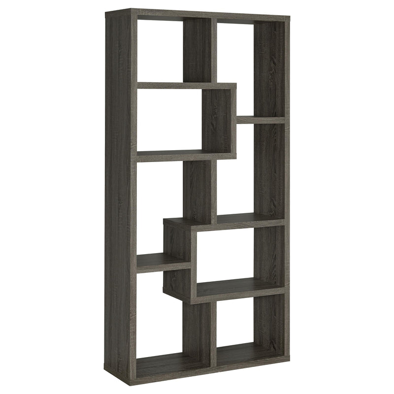 Theo 71-inch 6-shelf Bookshelf Weathered Grey - 800510