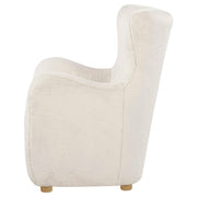 Thornton Faux Fur Upholstered Wingback Lounge Accent Chair Ivory - 903175