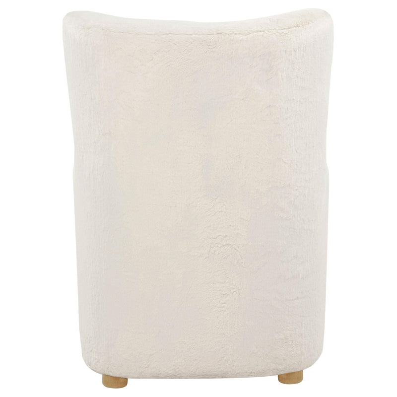 Thornton Faux Fur Upholstered Wingback Lounge Accent Chair Ivory - 903175