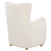 Thornton Faux Fur Upholstered Wingback Lounge Accent Chair Ivory - 903175