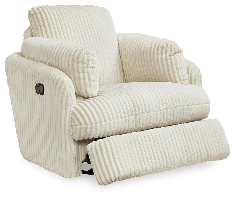 Tie-Breaker Ivory Swivel Glider Recliner - 9490261