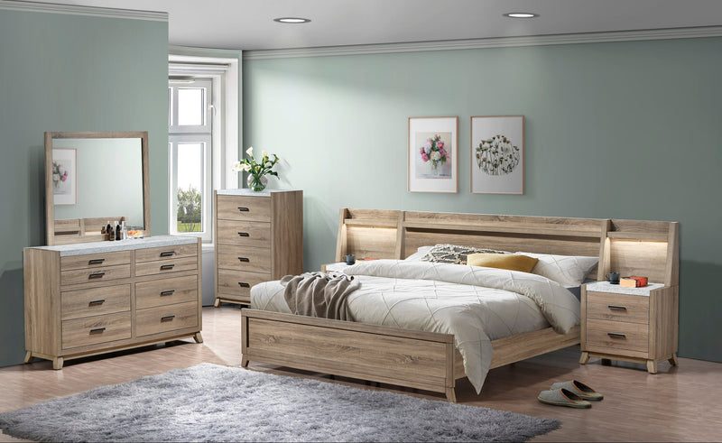 Tilston Natural Queen Panel Bed - Lara FurnitureQueen Bed