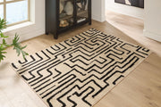 Timworth Black/Beige Washable Medium Rug - R408602