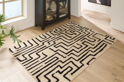 Timworth Black/Beige Washable Medium Rug - R408602