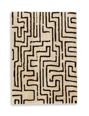 Timworth Black/Beige Washable Medium Rug - R408602