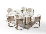 Tina Al Diningroom (Consol With Mirror & Dining Table & 6 Dining Chair) - 200-ALT-TIN-DT-6-SET